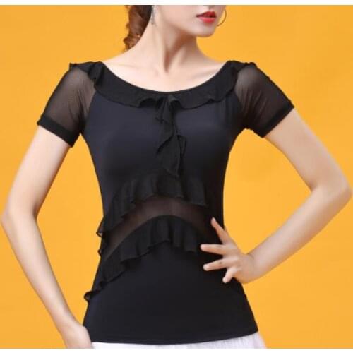 2019 new Sexy Dance Clothes top Women Latin Salsa Rumba Chacha Dance Performance Practice Costume YT0515