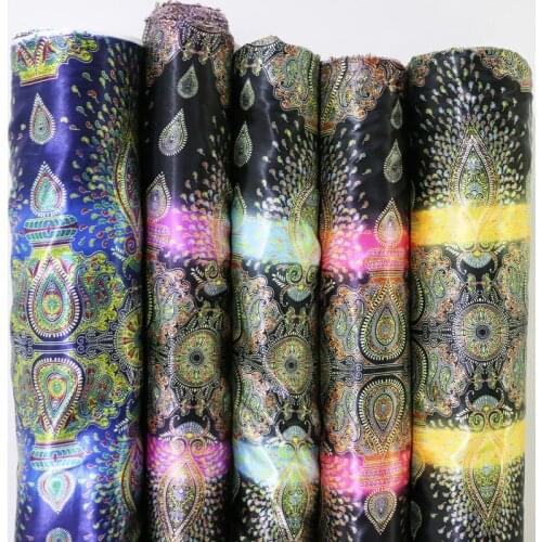 100cm*148cm Vintage Floral Paisley Printed Satin Lining Cloth sewing Dress bag Lining satin Polyester Fabric