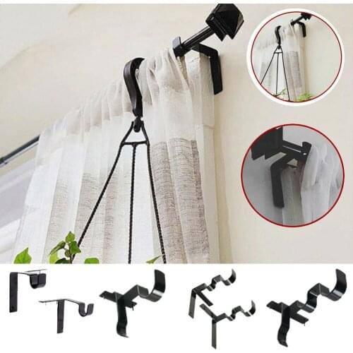 2PCS/3PCS Double Hang Curtain Rod Holders Tap Right Window Frame Curtain Rod Bracket