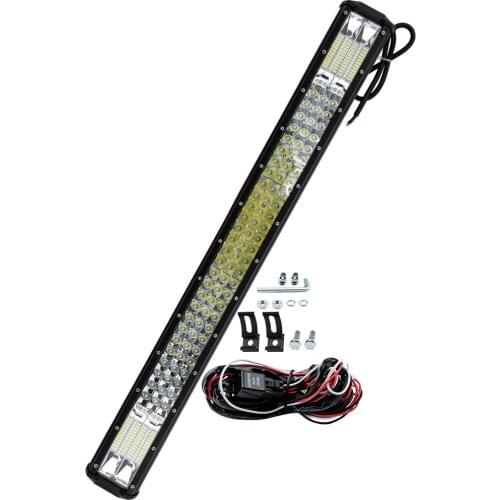 28inch CREE LED Light Bar Triple-Row Combo Beam Work Driving 4X4 & Wiring Kit for Boat ATV SUV 6500K