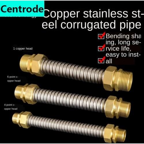 304 stainless steel central air conditioning bellows 1/2IN 3/4IN 1 inch double outer wire copper head metal hose DN15 20 25