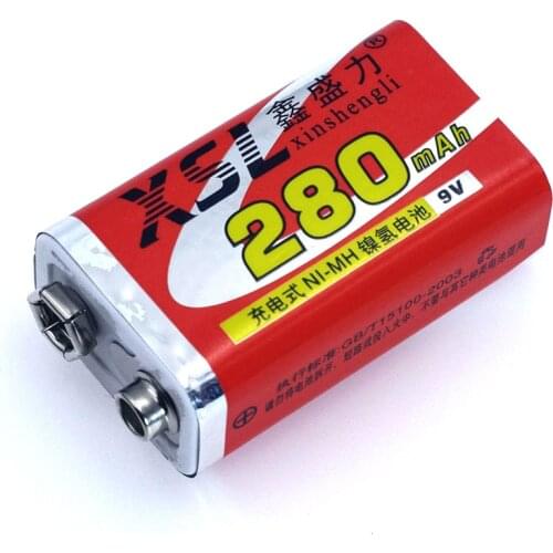 1PCS XSL New 9V 6F22 280mAh Ni-MH Rechargeable battery for Multimeter Wireless Microphone Meter Toy Remote Control use