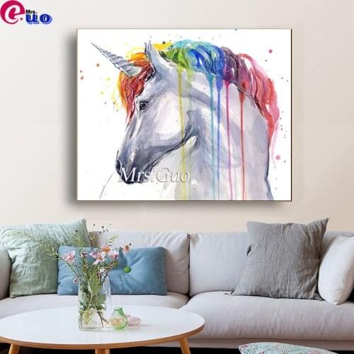 Diamond Painting Unicorn Rainbow Watercolour Square Round Embroidery Sale Cartoon Cross Stitch 5d Diy Handmade Gift Home Decor