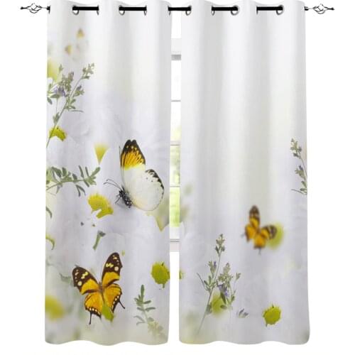 Butterfly Daisy Flower Petals Curtains For Living Room Window Curtain For Bedroom Modern Interior Home Decoration