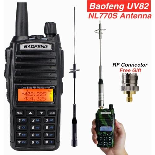 Baofeng UV-82 Walkie Talkie + NL770S Antenna for Mobile Car Radios Hunting Station Max 100w UV-82 UV82 VHF Ham CB 2 Way Radio