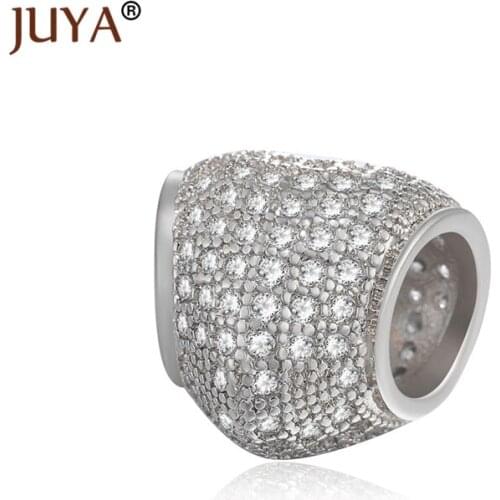 Berloque gold rose gold copper rhinestone crystal big hole heart beads for jewelry making diy original bracelet necklace