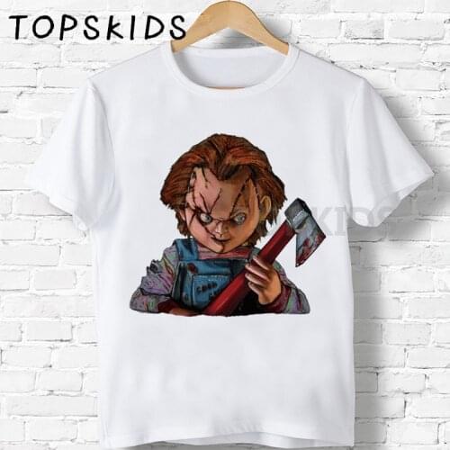 2021 Children Chucky Devil Baby Cartoon Print T-shirts Boys Girls Funny Casual Tops Kids Summer Short Sleeve T shirt,HKP5114
