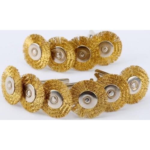 10pcs Copper Wire Wheel Brushes 22mm Round Brush Disc Polishing Grinder Rotary Tool Abrasive Tools Accessories