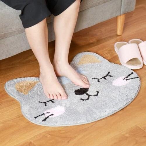 Door Mat Lovely Cartoon Cat Pad Kitchen Carpet Computer Chair Floor Mat Shower Non-Slip Mat Porch Door pad Home Decor Carpet