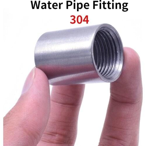 304 Stainless Steel Water Pipe Fitting 1/8" 1/4" 3/8" 1/2" 3/4" 1" 1-1/4" 1-1/2" 2" Straight Female Threaded Pipe Fitting