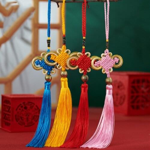 2 Pieces of Chinese Knot Tassel Pendant Decoration Small Gift Friends Car Hangings Handmade Knot Peace Festive Home Decoration