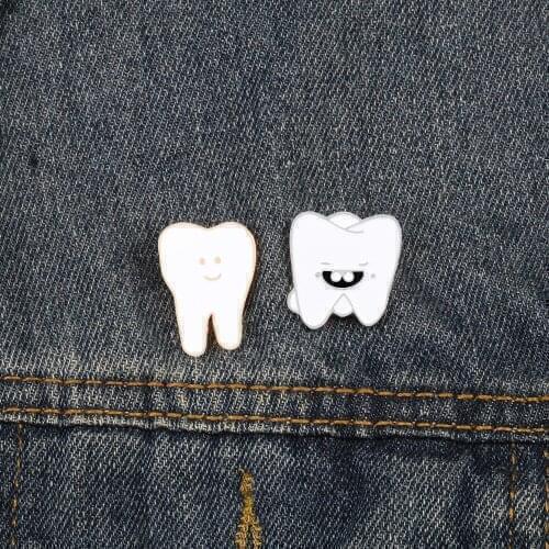 Cartoon Teeth Brooches Fun Jewelry Tooth Medical Organ Enamel Pins Lapel Shirt Bag Pin Badge Best Friend Kids Gifts Accessories