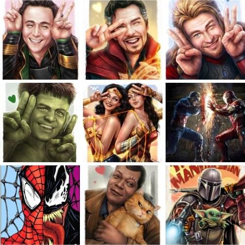 Disney Marvel Characters Cute LOKI 5D Diamond Painting Cross Stitch Kits Embroidery Full Square Drill Mosaic Resin Home Decor