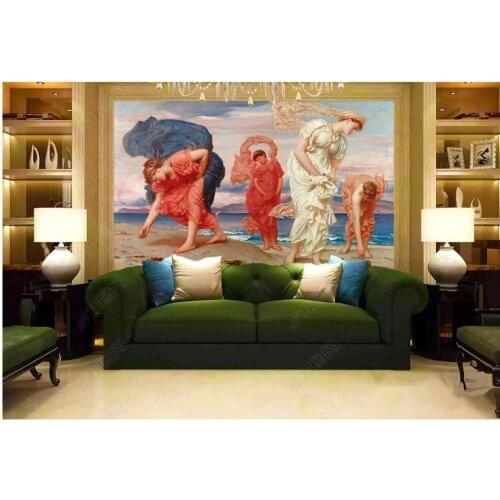 Wallpaper 3 d custom mural on the wall European-style court lady sea shells living room decor photo Wallpaper for walls in rolls