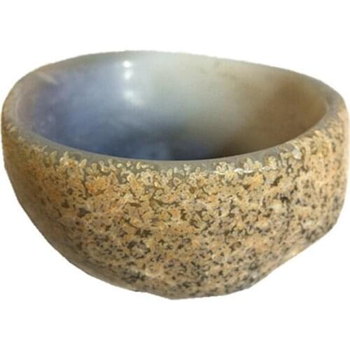 Natural stone Agate bowl polished quartz mineral crystals reiki decorations for home