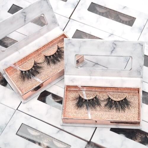 Wholesale Price 3D Strip Mink Eyelashes 25mm Real Mink Hair Lashes Strips Eyelash Fluffy Lashes 10 Pairs With Blue Diamond Box