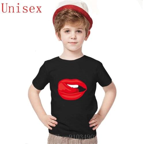 Licking lips kids clothes boys kids clothes girls 8 to 12 Hot Girl Sexy Lips shirts for teenage girls children clothes boys