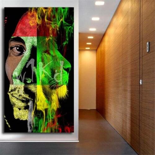 Reggae Bob Marley Rasta Lion Wallpaper Art Canvas Poster Painting Wall Picture Print Modern Home Bedroom Decoration Framework HD