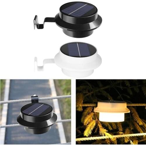 Solar Gutter Light Outdoor Fence Light Waterproof Safety Light Eaves Garden View Path Roof Gutter Fence Wall Light With Bracket