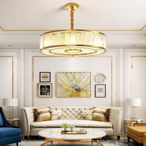 Modern living room chandelier handmade glass dining room bedroom club model room light luxury household simple crystal lamps