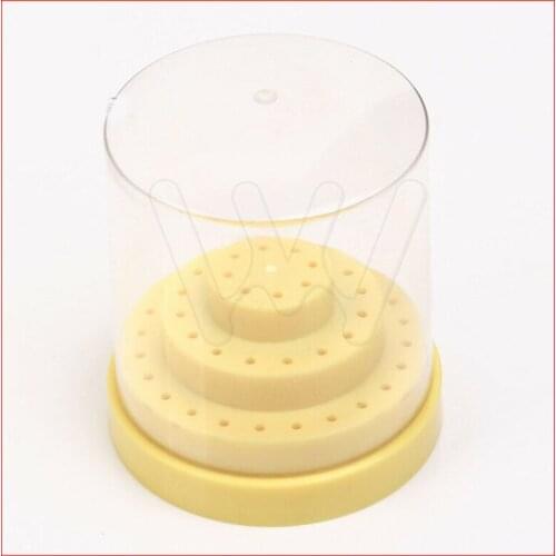 Dental Lab Instrument 48 Holes (Round) Plastic Bur Holder Burs Block Case Box