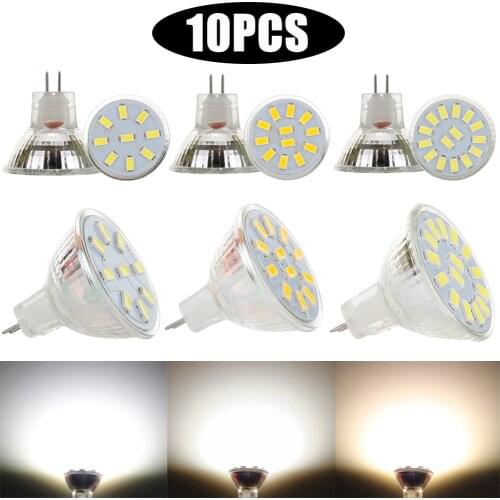 10Pcs MR11 GU4 LED Spotlight Bulbs AC DC 12V 24V 5733 SMD 9LEDs 12LEDs 15LEDs Warm/Cold/Neutral White Lamp Replace Halogen Light