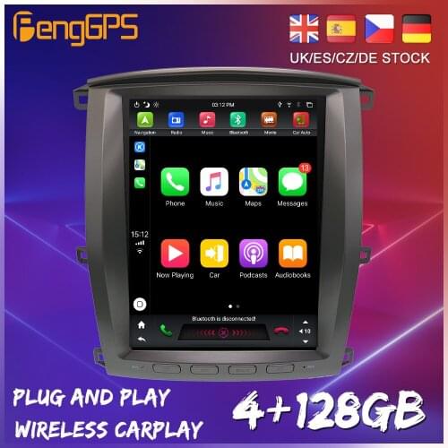 128G Android 9.0 Tesla Vertical Screen For Toyota TS land cruiser lc100 2002-2007 CarPlay GPS Radio Auto Stereo Head Unit
