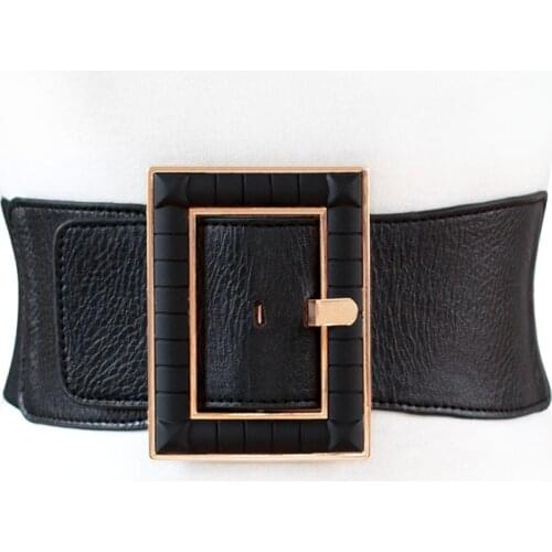 Women New Fashion Waistband Buckle Classic Retro Elastic Belts Wide High Stretchy Elastic Suitable For Formal Casual Wear