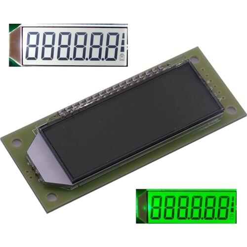 LCD Module 2.4 inch 6-Digit 7 Segment LCD Display Module HT1621 LCD Driver IC with Decimal Point White Backlight Green color