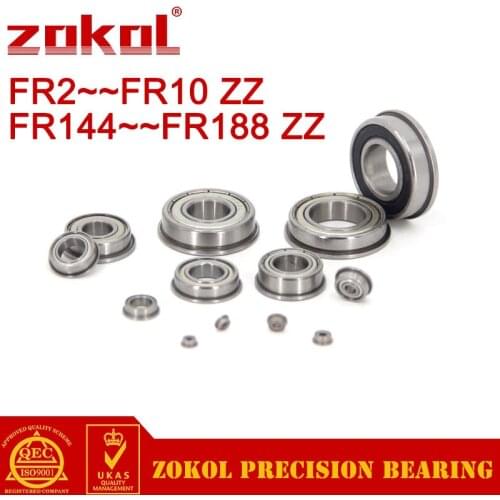 ZOKOL 10PCS FR2ZZ to FR10ZZ Flange bearing FRR3ZZ FR4ZZ FR6ZZ FR8ZZ FR144ZZ FR166ZZ FR168ZZ FR188ZZ Deep Groove ball bearing
