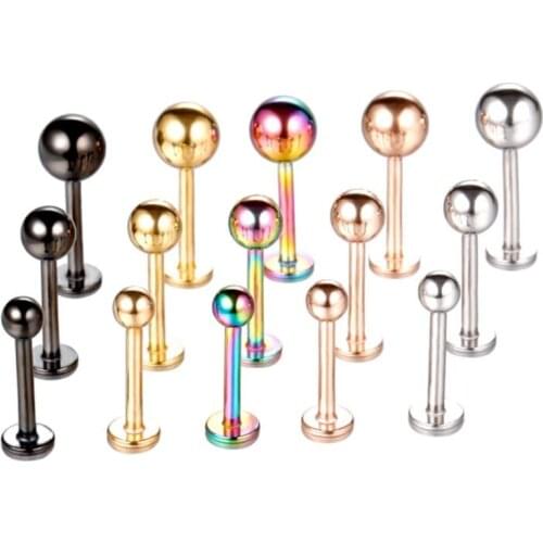 1pcs/lot 16G Surgical Steel Gold Labret Ring Lip Piercing Ear Cartilage Lip Earrings Piercing Ombligo Ear Piercing Body Jewelry