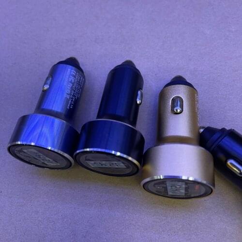 100pcs LED Dual Port Quick Charge 3.0 USB Car Charger PD Type-C Car Charger Adapter For Mobile Phone