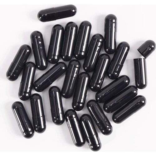 1000PCS Black Separated Joined Empty Capsules Gelatin Capsules Hollow Colored Medicine Powder Capsules Standard Size 00