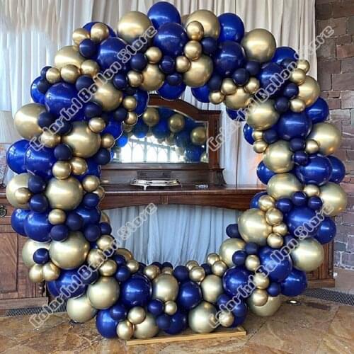 185pcs Matte Navy Blue Wedding Birthday Party Background Baby Shower Gold Anniversary Holidays Balloon Arch Garland Decoration