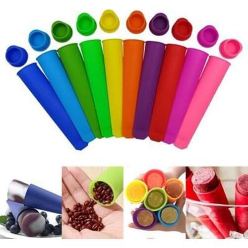 2pcs Silicone Ice Cream Mold Color Random lid Ice Tray Pop Popsicle Maker Cream Mould Ice Cube Kitchen Accessories