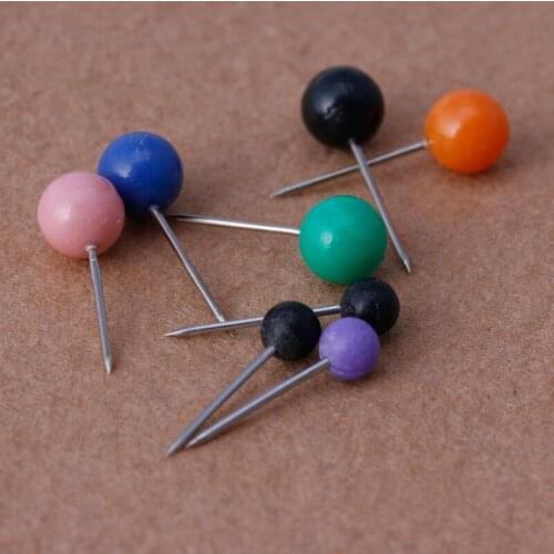 50Pcs/bag Round Pearl Head Pins Fishing Line Brooches Fishing Tackle Multicolor