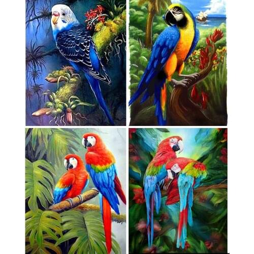 5D Diamond Painting Animal parrots Resin Full Round drill Cross Stitch Rhinestone Mosaic DIY Diamond Embroidery decoration Sale