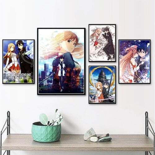 Diamond Painting Game Sword Art Online Kirito Asuna Anime Poster Pictures Of Rhinestones DIY Diamond Embroidery Mosaic Decor