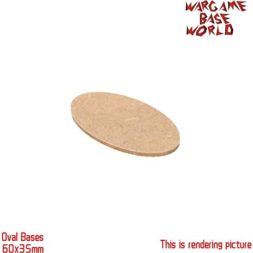 AOS MDF Bases - 60 x 35mm Oval bases - AOS Base Laser Cut Wargames wood