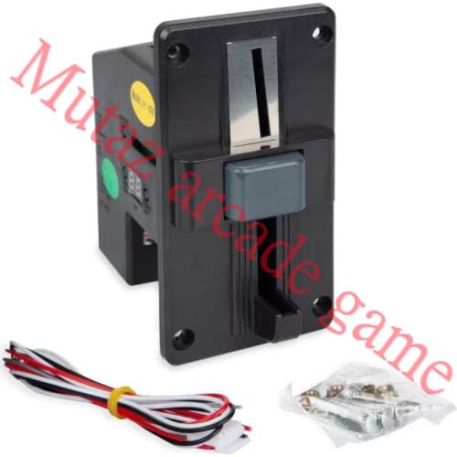Arcade game machine Black Plastic Programmable electronic CPU coin selector 6 values Multi Coin acceptors