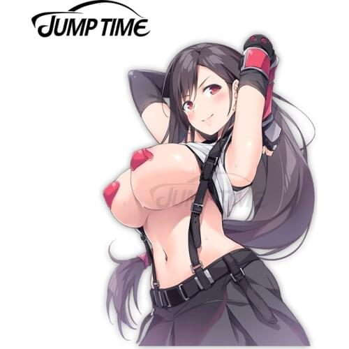 Jump Time 13x11.8cm For Final Fantasy VII Tifa Lockhart Car Stickers and Decals Waterproof Scratch-Proof Windows Auto Decoration