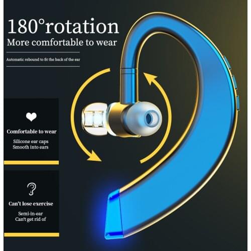 Wireless Bluetooth Earphone Hanging Ear Piece Headset Sports Business Handsfree Headphones Earhook With Microphone Dropship