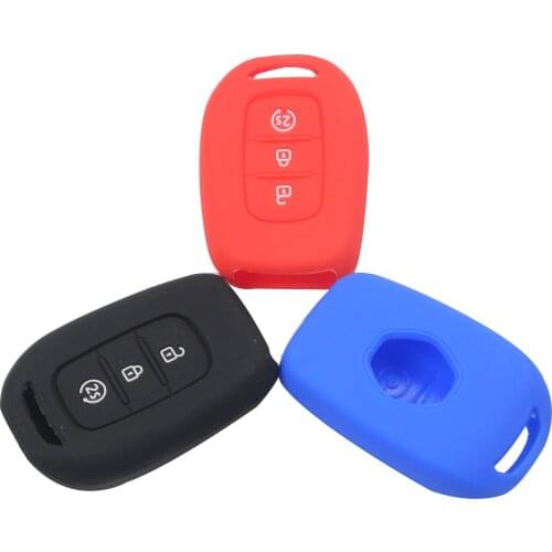 Bilchave 10pcs For Renault Duster Sandero Logan Clio Captur Laguna Scenic Fob 3Button Silicone Remote Car Key Case Cover Holder