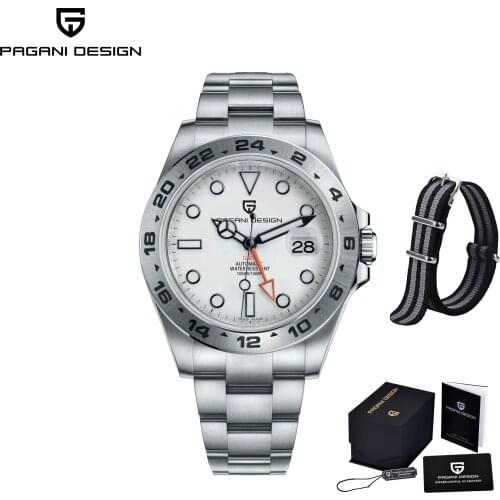 Pagani Design 2021 New GMT Watch Mens Stainless Steel Automatic Mechanical Watch Sapphire Waterproof Clock Mens Reloj Hombre