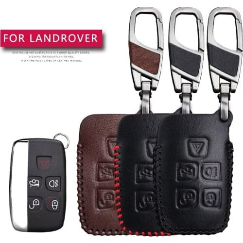 KUKAKEY Remote Smart Car Key Case For Land Rover Freelander 2 3 Range Rover A8 A9 Discovery 2 Leather Keychain Key Holder Cover