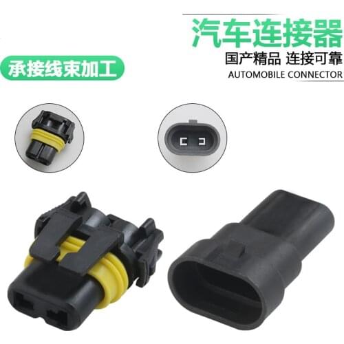 Dj9005a two plug socket 2-wire waterproof connector hernia lamp hid controller plug