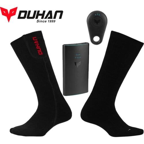 DUHAN Winter Heating Motorcycle Socks Heated Sock USB Electric Motorcycle Boots Heating Socks Infrared Heated Boots Skiing Sock