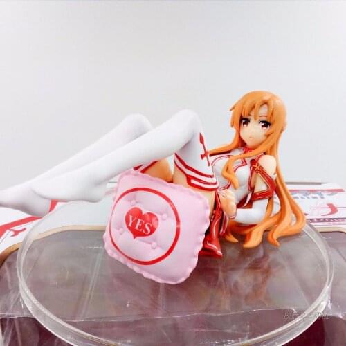 7CM Japanese anime figure Sword Art Online Yuuki Asuna pillow action figure collectible model toys for boys