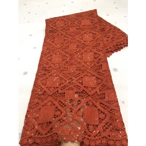 Hot Sale Sequin Lace Fabrics African Cord Guipure Lace Fabric High Quality Nigeria French Water Soluble Lace For Bridal Material