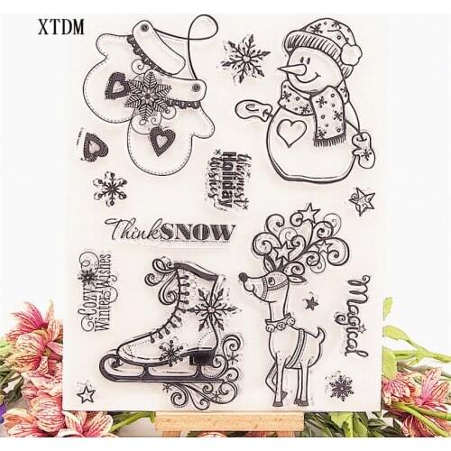 Hot sale snowman Transparent Clear Stamps / Silicone Seals Roller Stamp for DIY scrapbooking photo album/Card Making